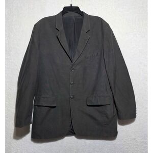 Emile Lafaurie Men's 44R Blazer Jacket Charcoal Grey Cotton Made in France